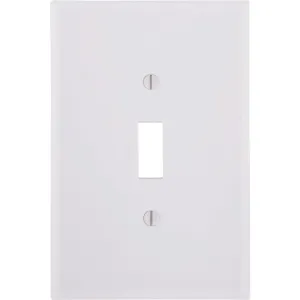 Leviton 1-Gang Plastic Oversized Toggle Switch Wall Plate, White