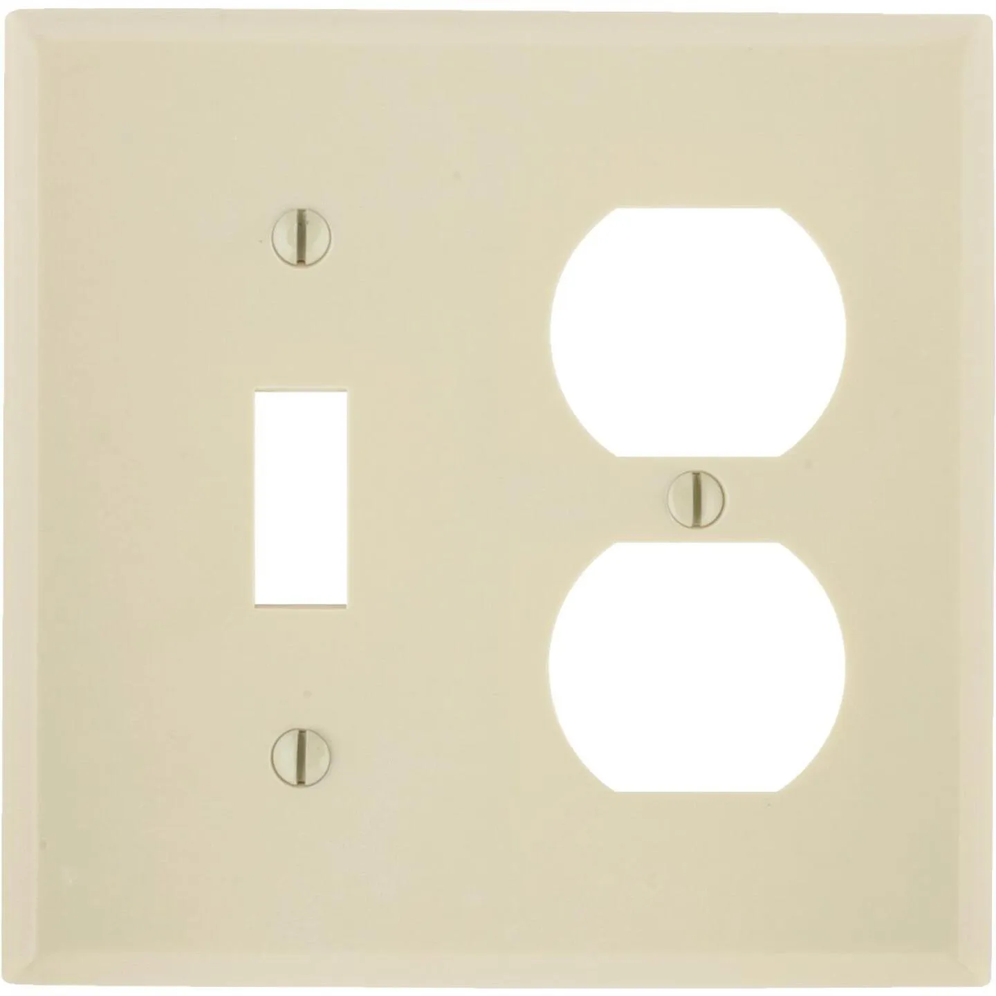 Leviton 2-Gang Plastic Single Toggle/Duplex Outlet Wall Plate, Ivory