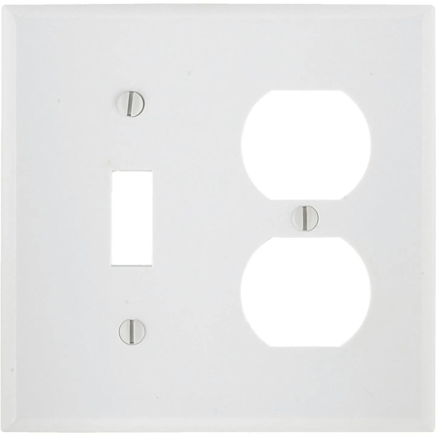 Leviton 2-Gang Plastic Single Toggle/Duplex Outlet Wall Plate, White