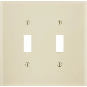 Leviton 2-Gang Plastic Toggle Switch Wall Plate, Ivory