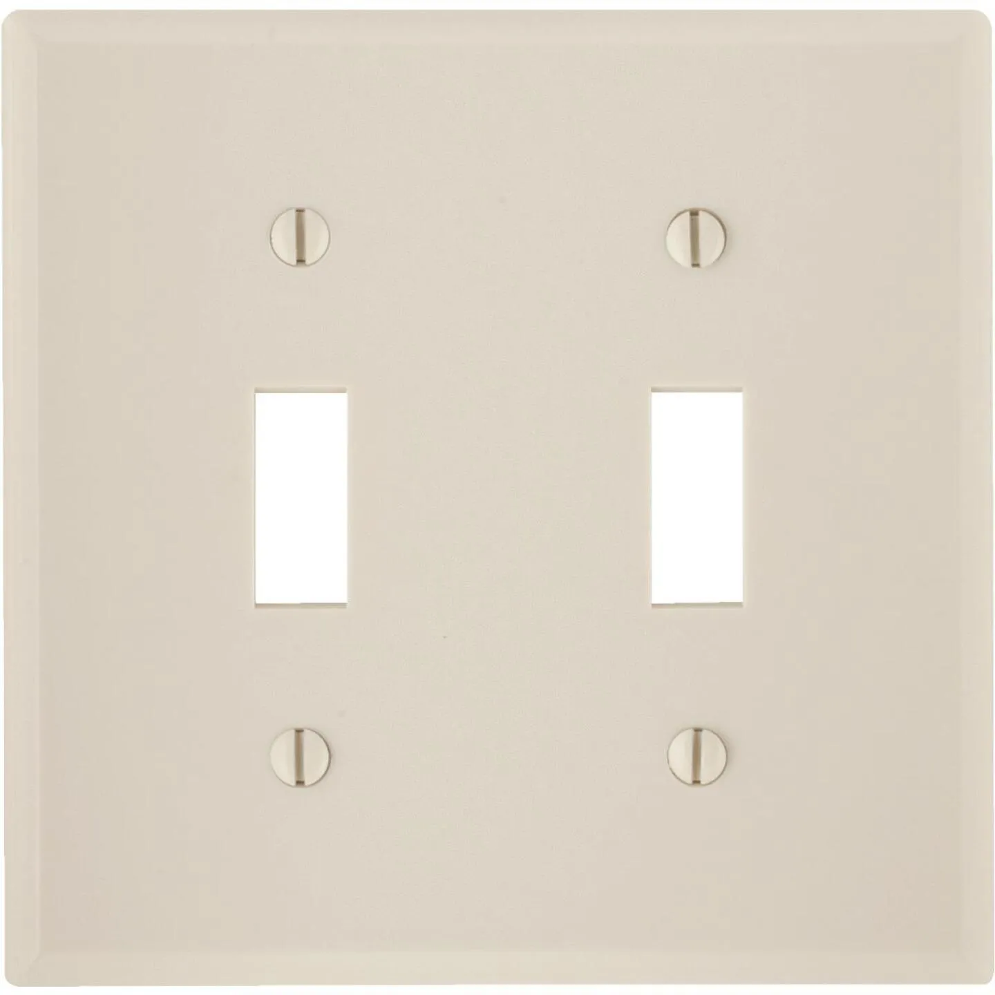 Leviton 2-Gang Plastic Toggle Switch Wall Plate, Light Almond