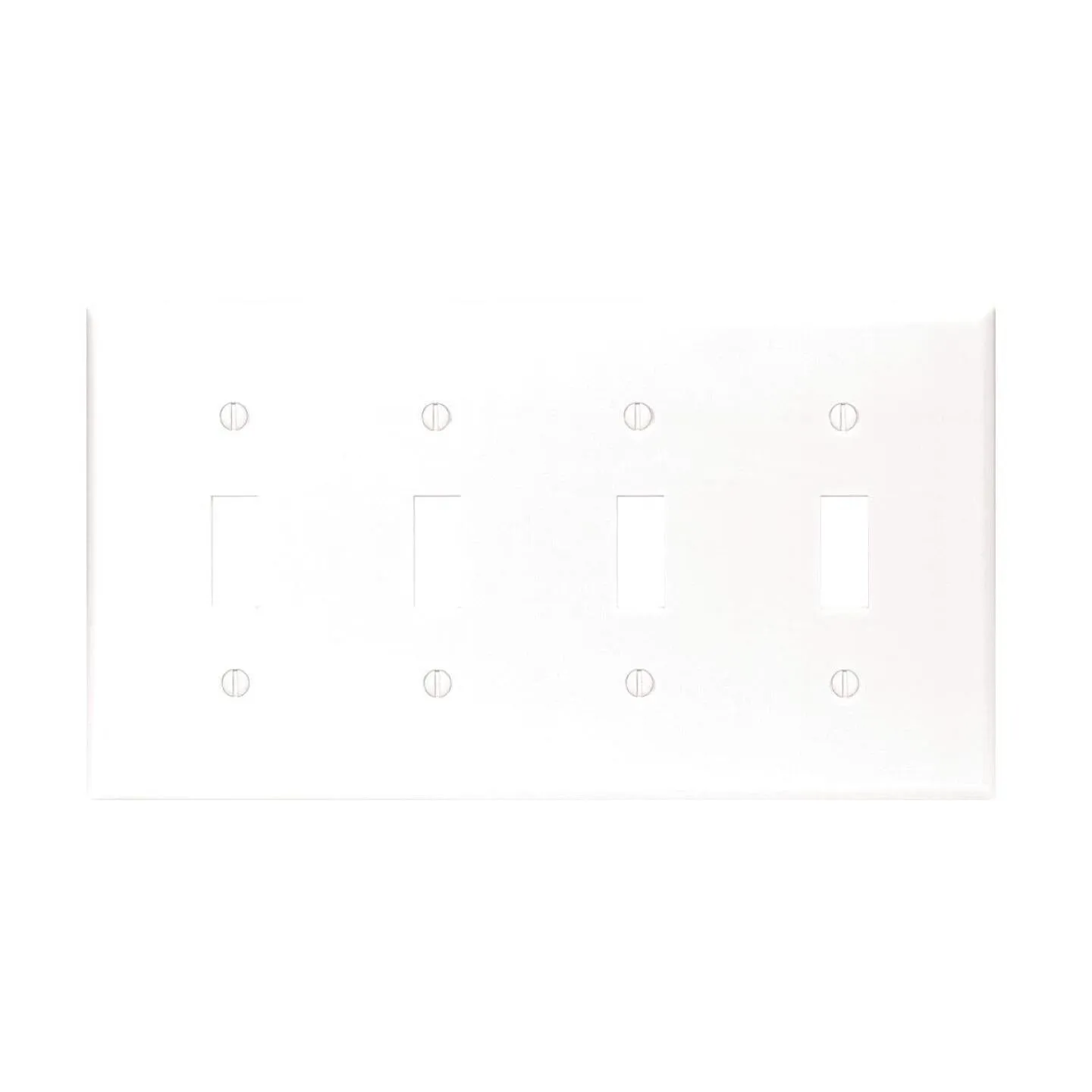 Leviton 4-Gang Plastic Toggle Switch Wall Plate, White