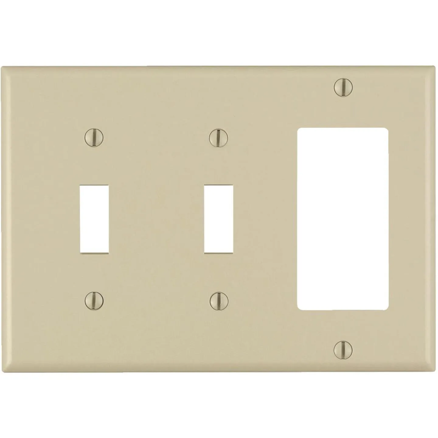 Leviton Decora 3-Gang Thermoset 2-Toggle/Rocker Wall Plate, Ivory