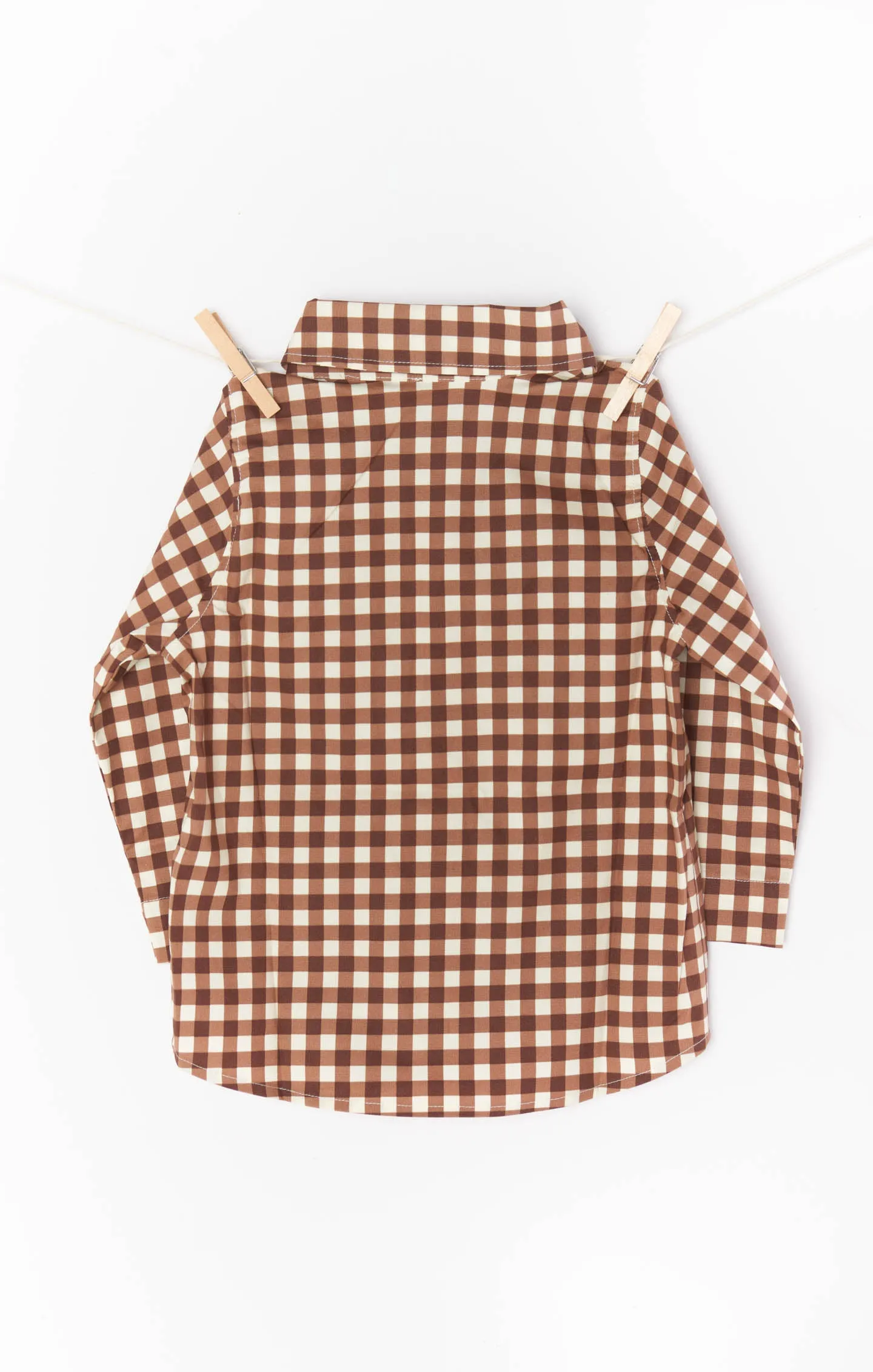 Lil Easy Shirt ~ Brown Gingham