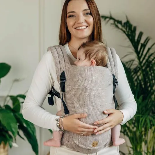 Little Herringbone Almond - LennyLight Baby Carrier