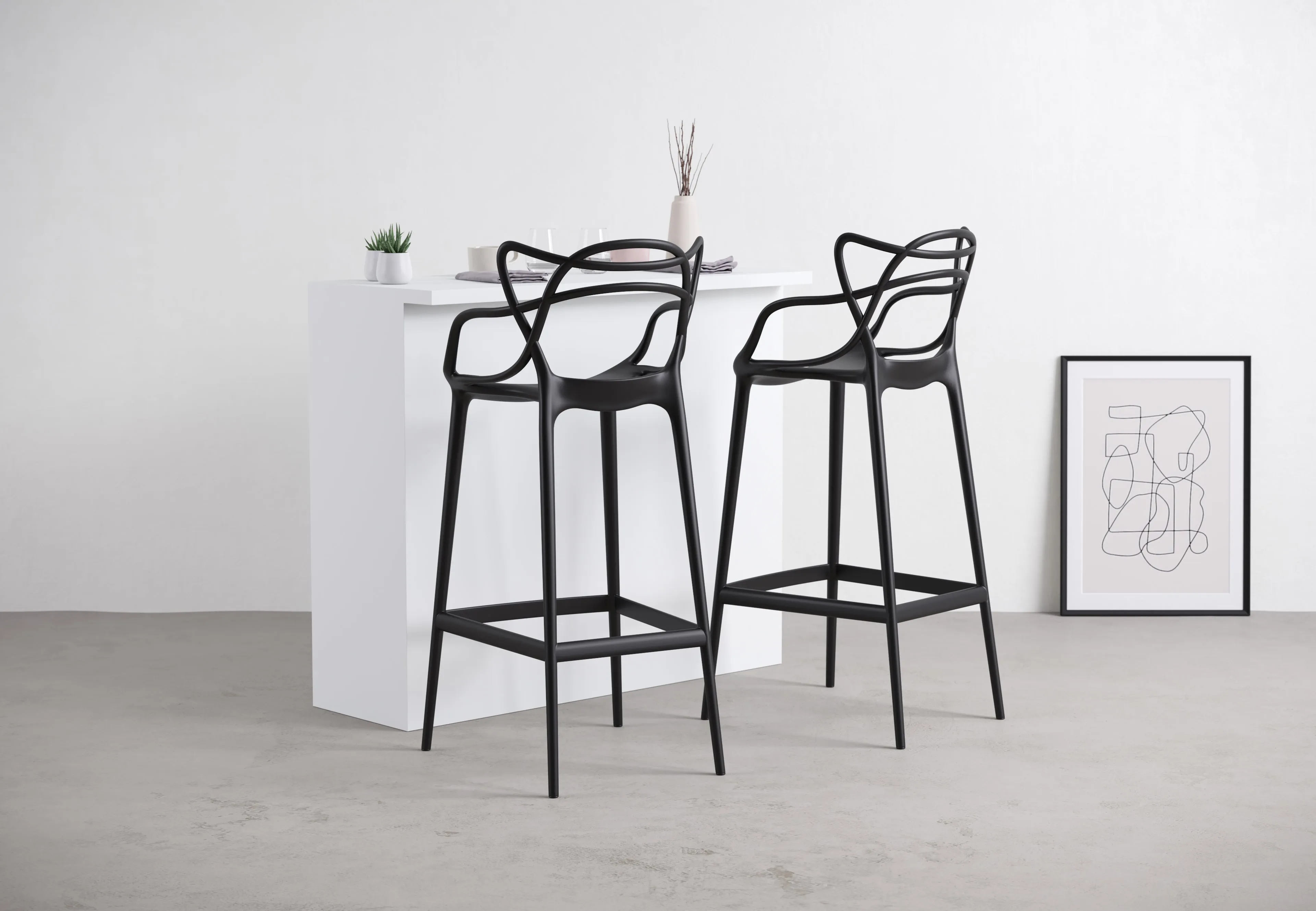 Masters - Masters Bar Stool, Black, 29.5" Seat Height