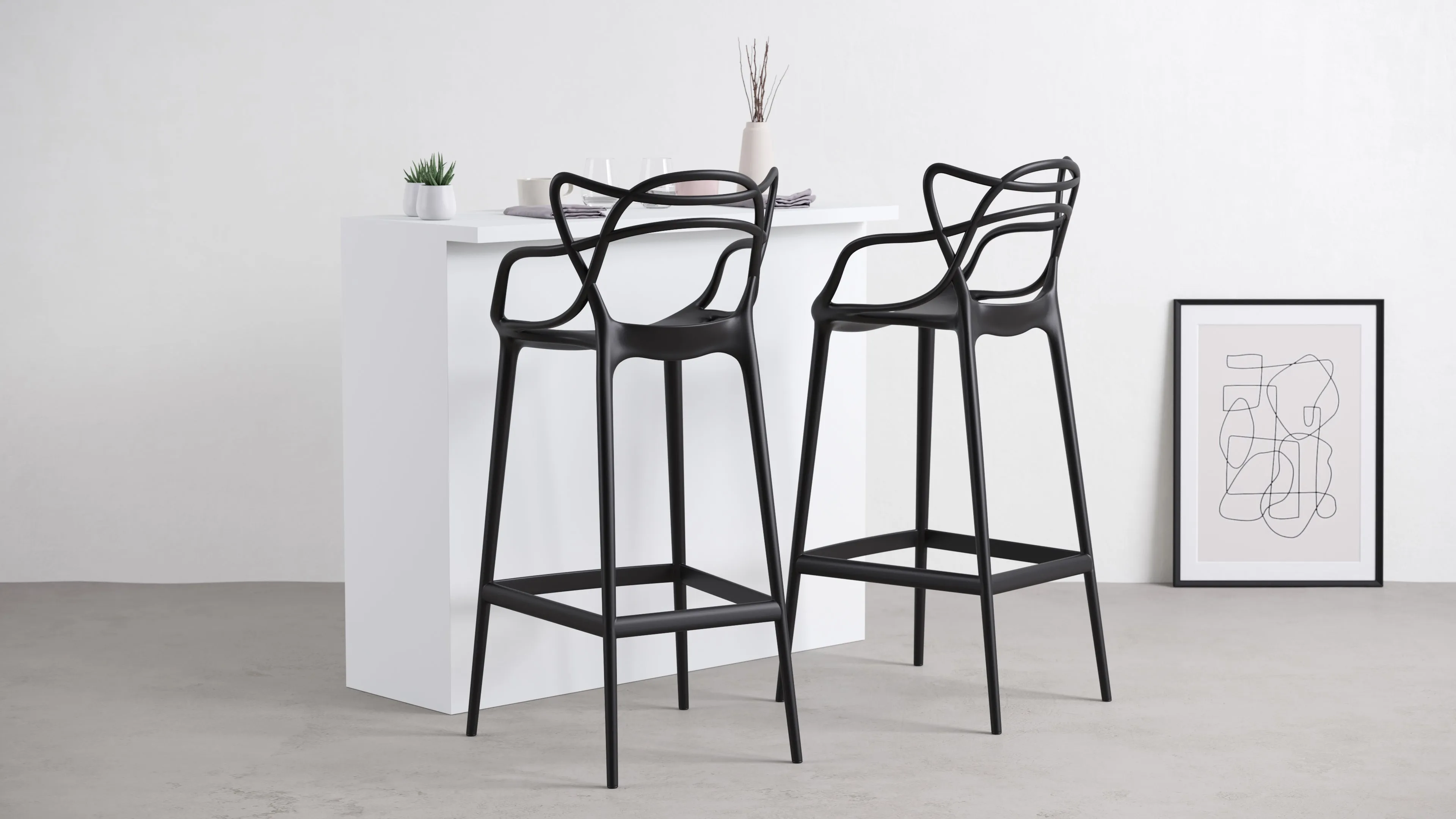 Masters - Masters Bar Stool, Black, 29.5" Seat Height