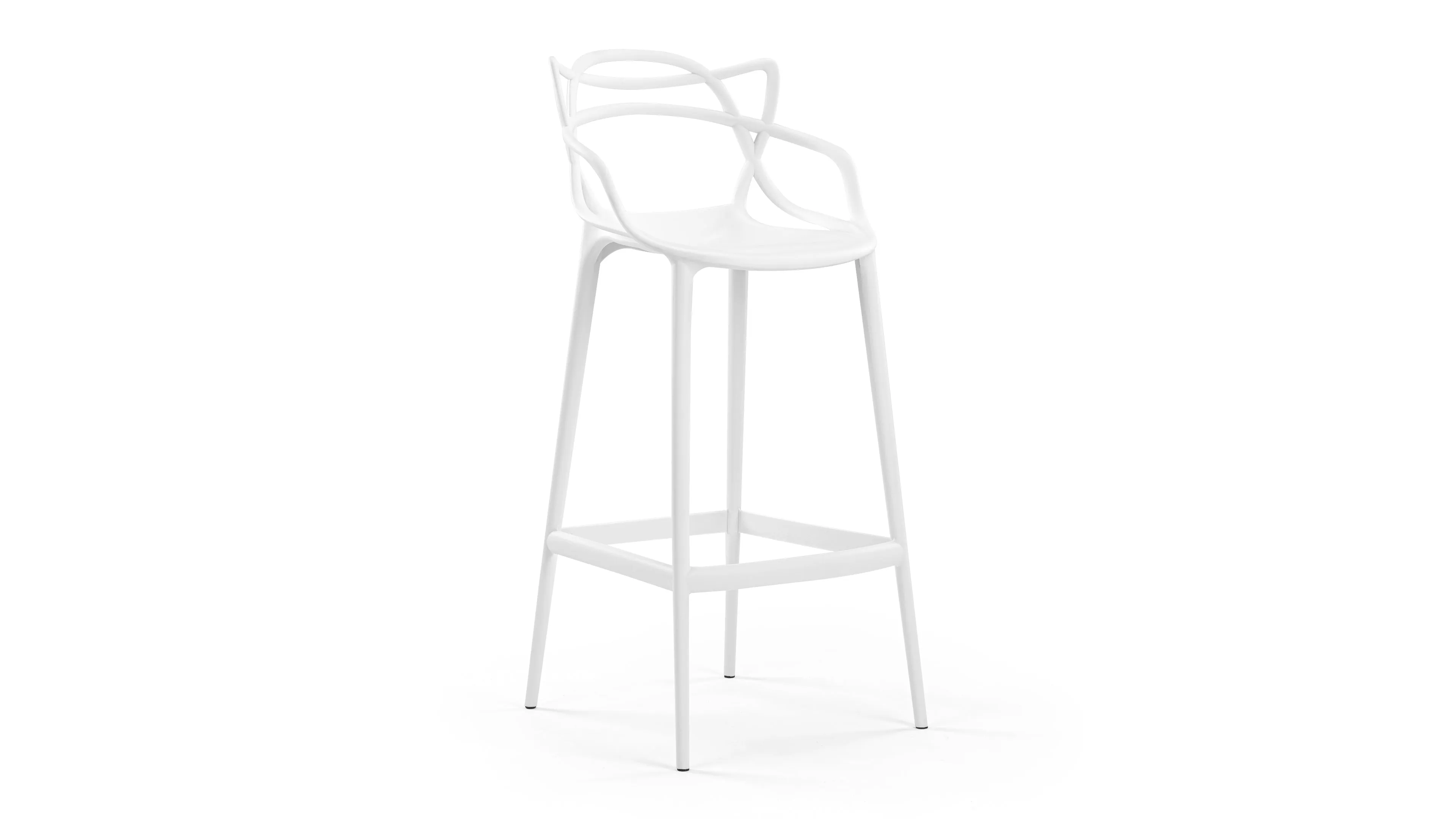 Masters - Masters Bar Stool, White, 29.5" Seat Height