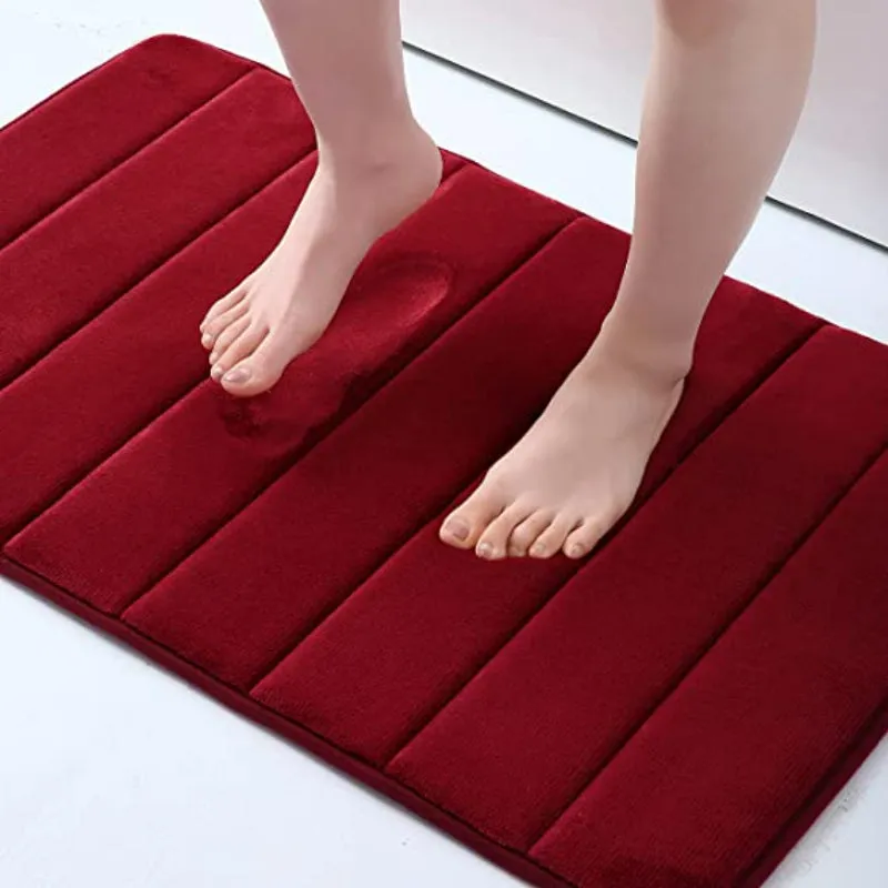 Memory Foam Soft Bath Mats Non-Slip Absorbent Bathroom Rugs Rubber Back Runner Mat For Kitchen Bathroom Floors