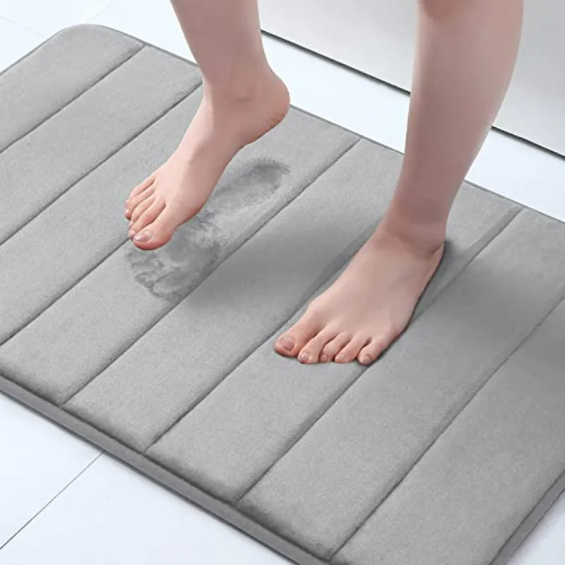 Memory Foam Soft Bath Mats Non-Slip Absorbent Bathroom Rugs Rubber Back Runner Mat For Kitchen Bathroom Floors