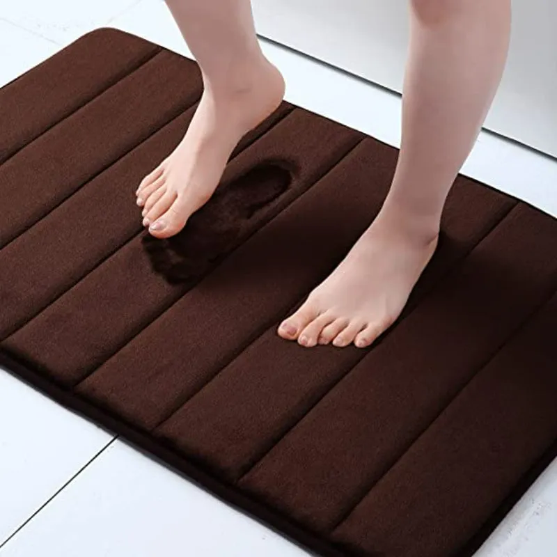 Memory Foam Soft Bath Mats Non-Slip Absorbent Bathroom Rugs Rubber Back Runner Mat For Kitchen Bathroom Floors