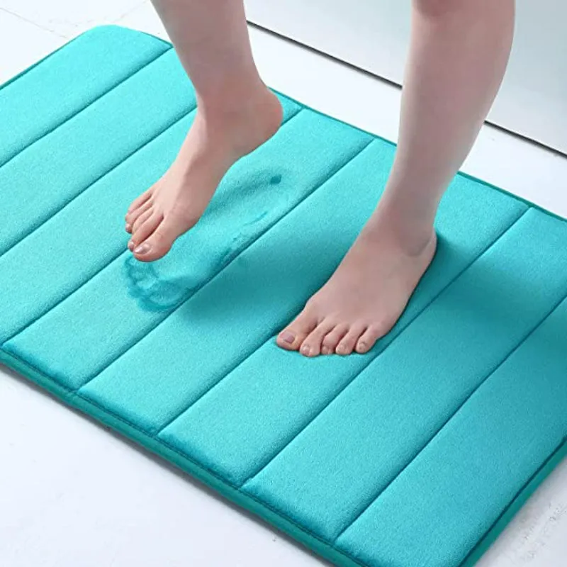 Memory Foam Soft Bath Mats Non-Slip Absorbent Bathroom Rugs Rubber Back Runner Mat For Kitchen Bathroom Floors