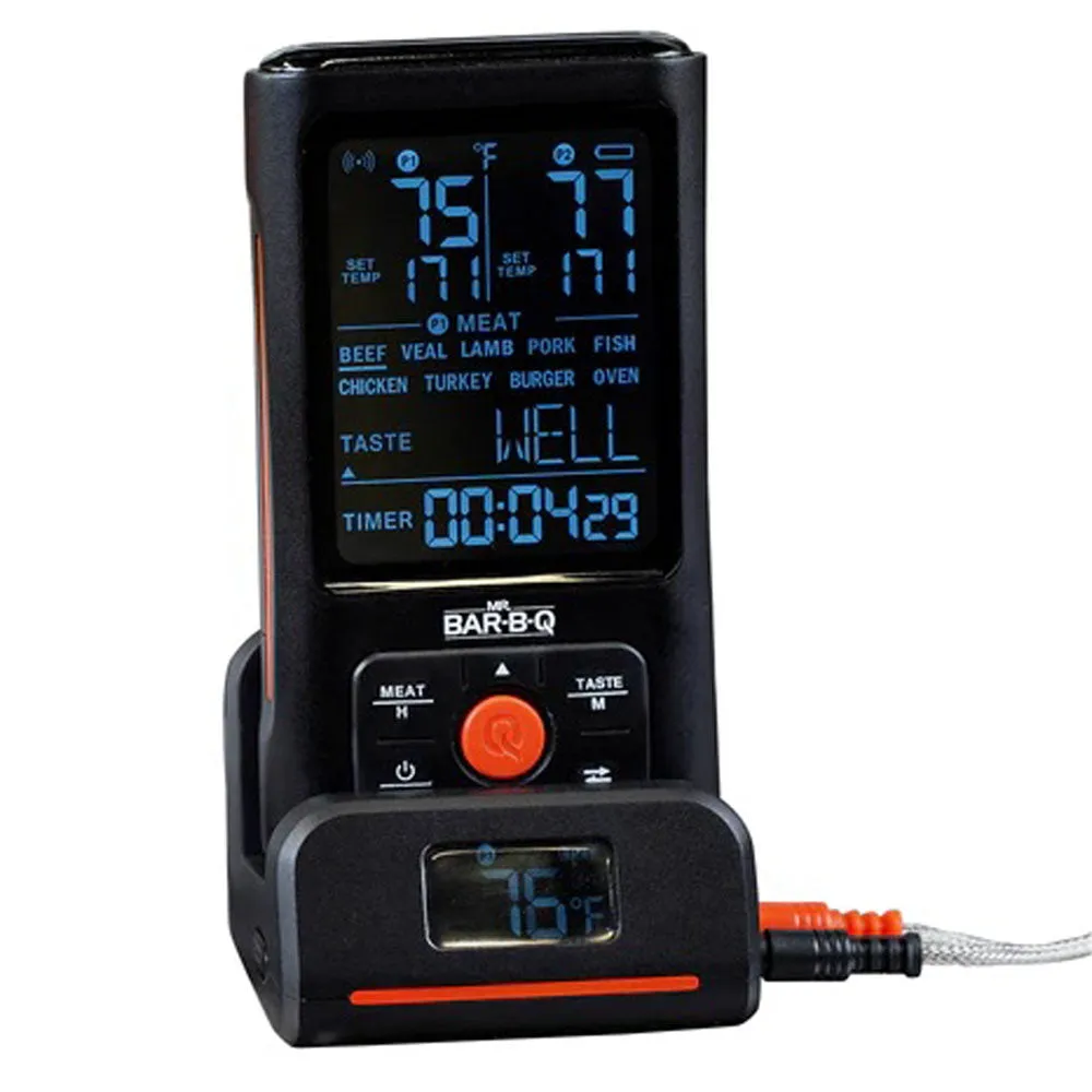 Mr Bar-B-Q Remote Wireless Digital Dual Probe Thermometer LCD Screen 145ft Range