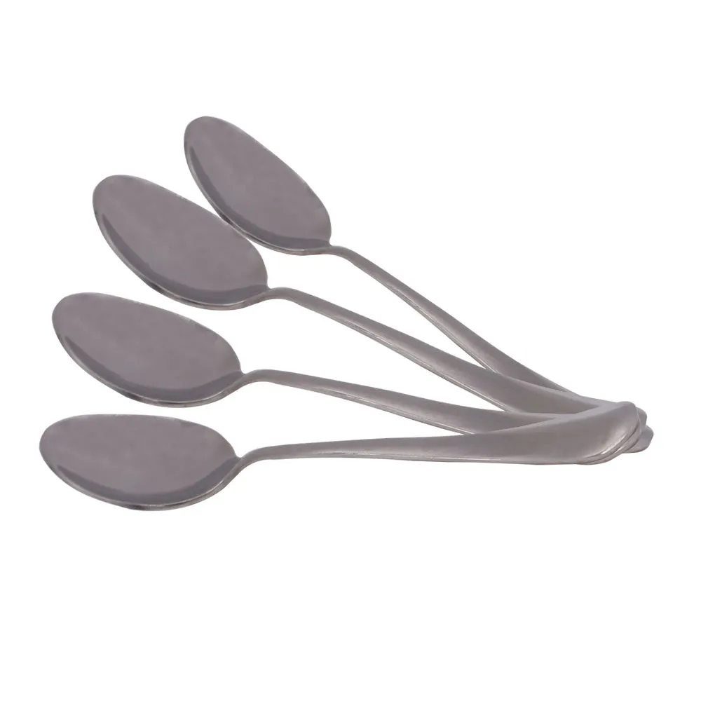 Oval Base Stainless Steel Dinner Spoon 4Pcs Set