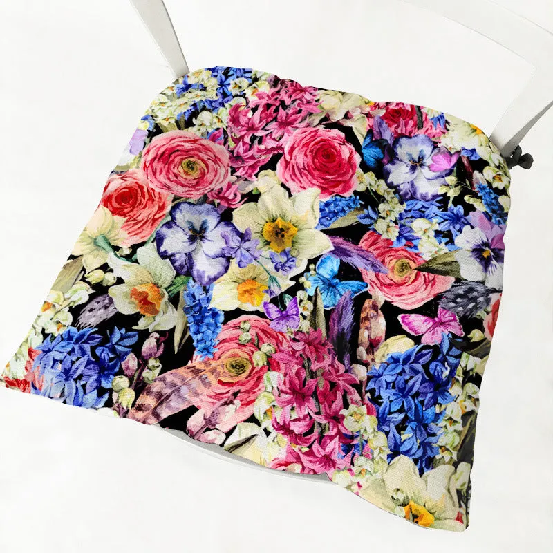 Quilted Chair Cushion With Practical Ties 40 x 40 cm