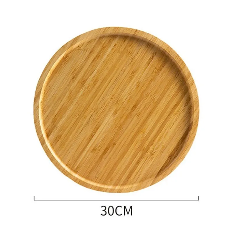 Round Wooden Serving Platter Tray