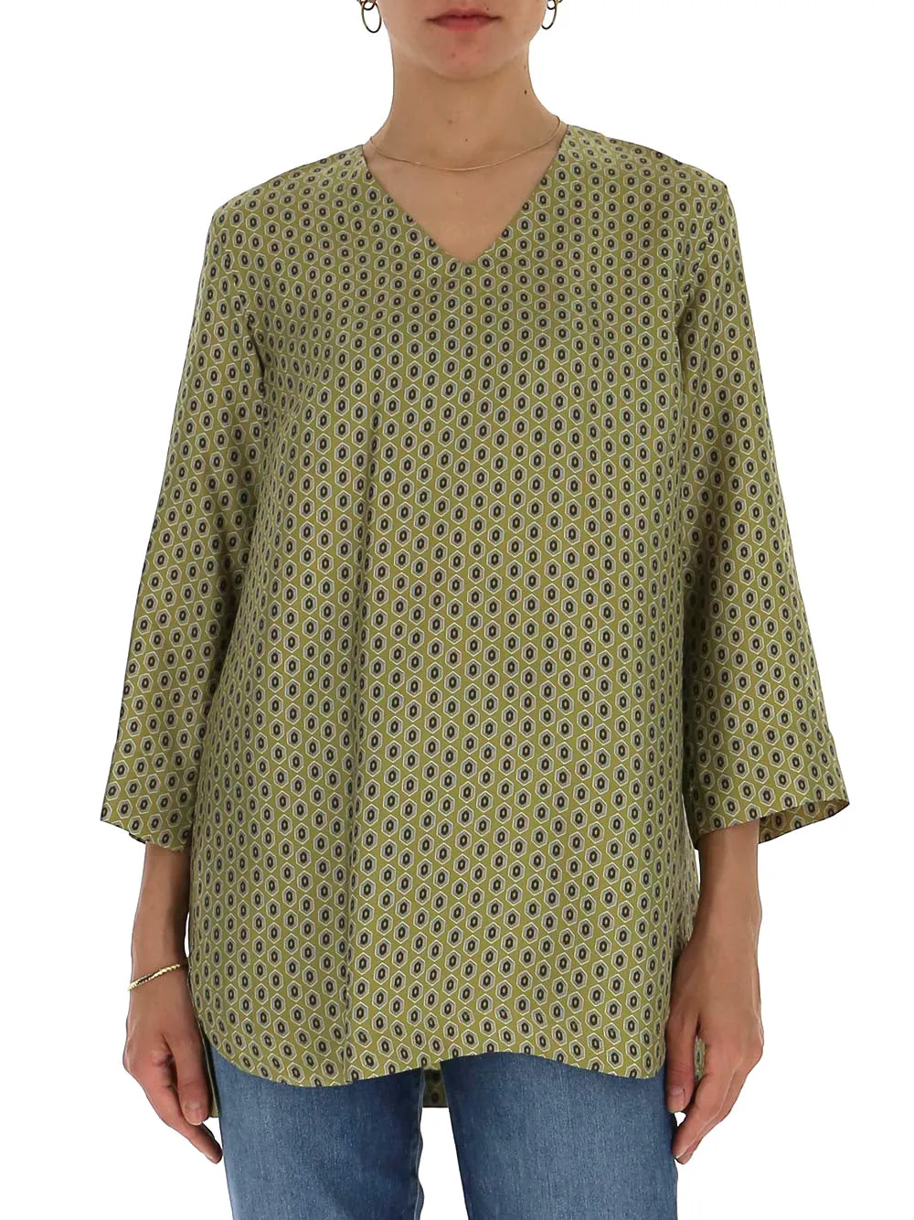 'S Max Mara Patterned V-Neck Top