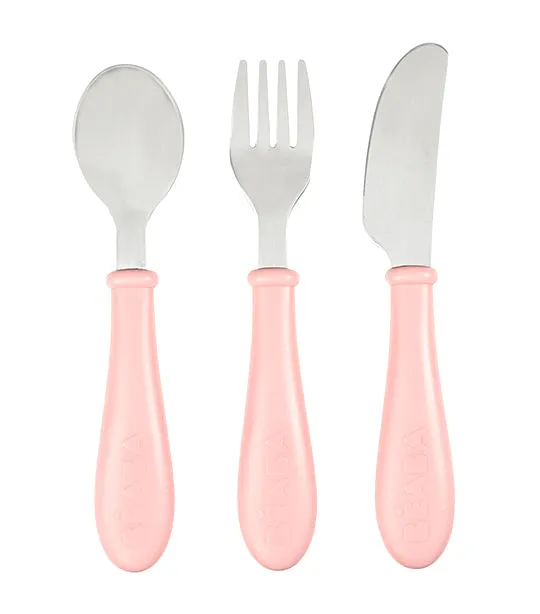 Stainless Steel Training Cutlery Knife/ Fork/ Spoon – Old Pink