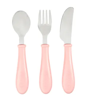 Stainless Steel Training Cutlery Knife/ Fork/ Spoon – Old Pink