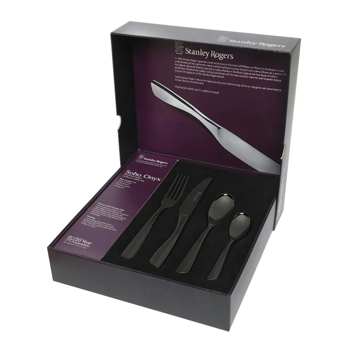 Stanley Rogers Soho Onyx 24pc Cutlery Set