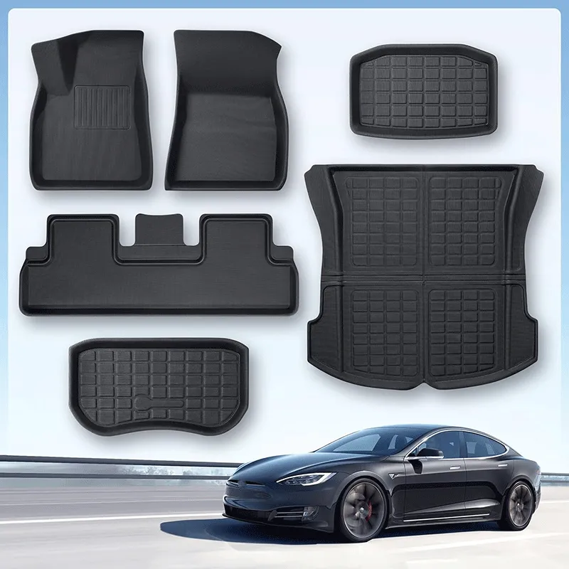 TAPTES® Floor Mats for Tesla Model 3 2017-2024 2025, Rear & Front Trunk Mats for Tesla Model 3, Carpet Interior Mats for Model 3