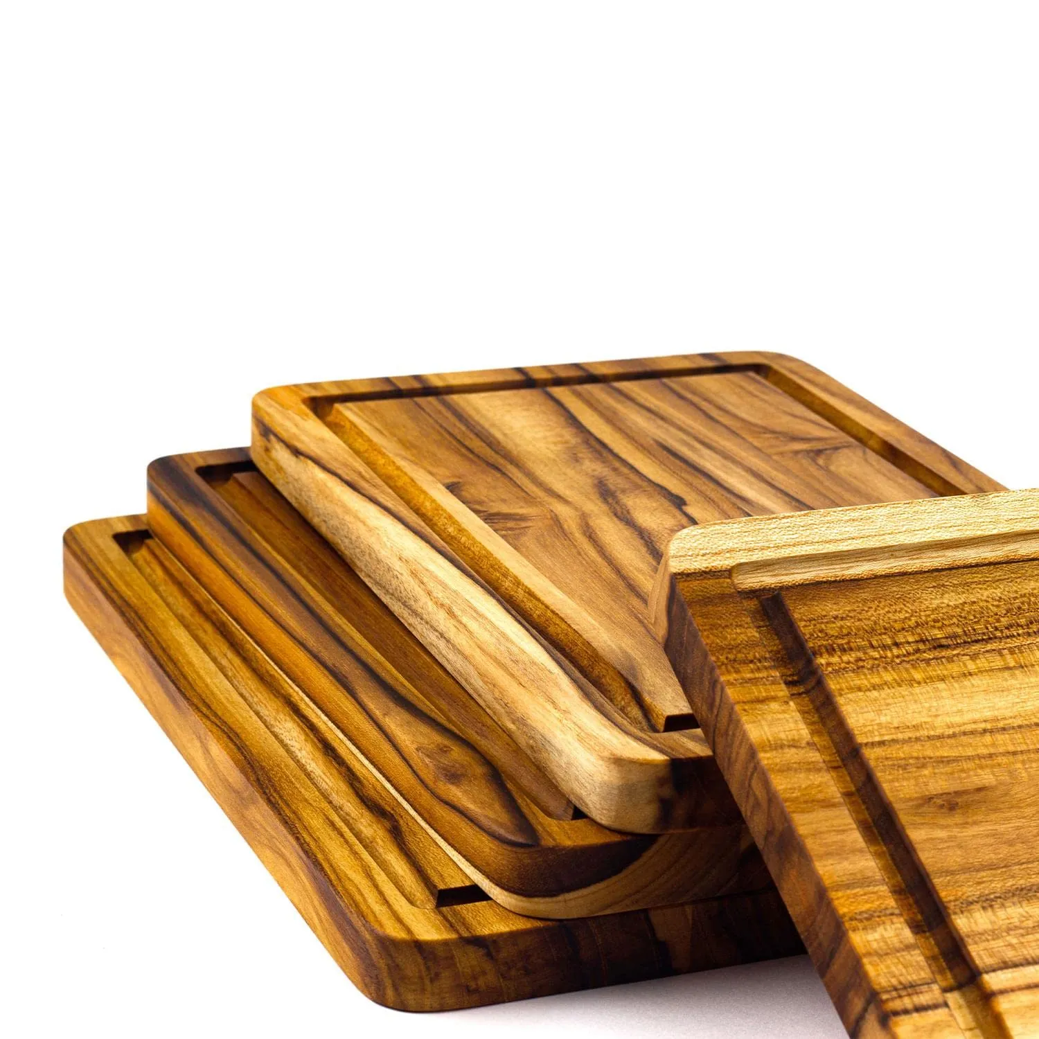 Teak Wood Serving Plate Set Durable Cheese Boards 7.5" X 11.8"