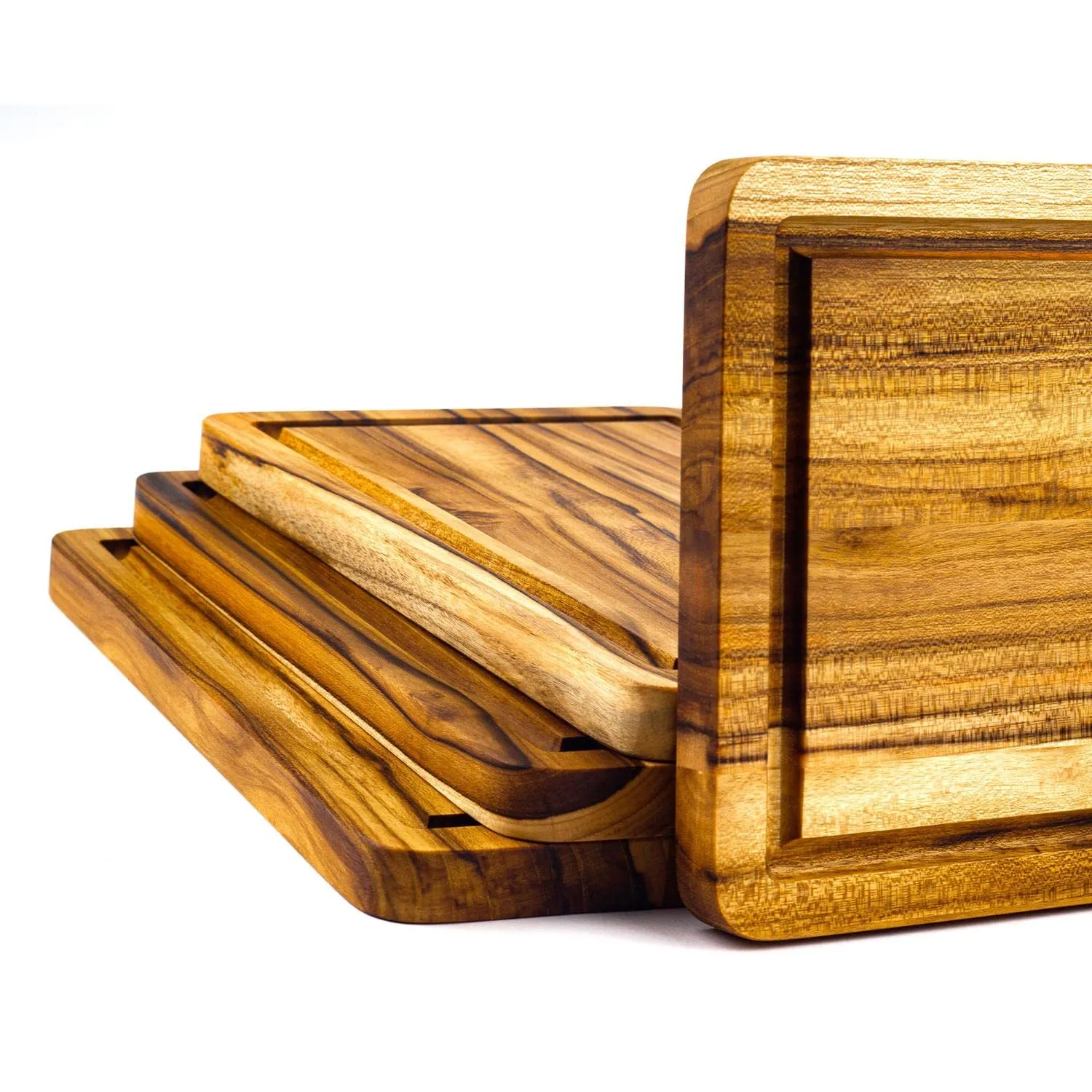 Teak Wood Serving Plate Set Durable Cheese Boards 7.5" X 11.8"