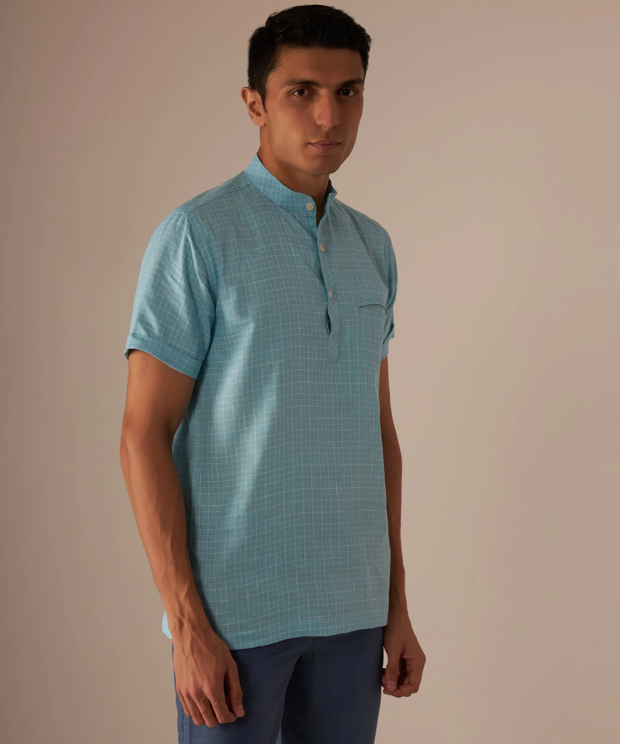 Teal Popover Shirt