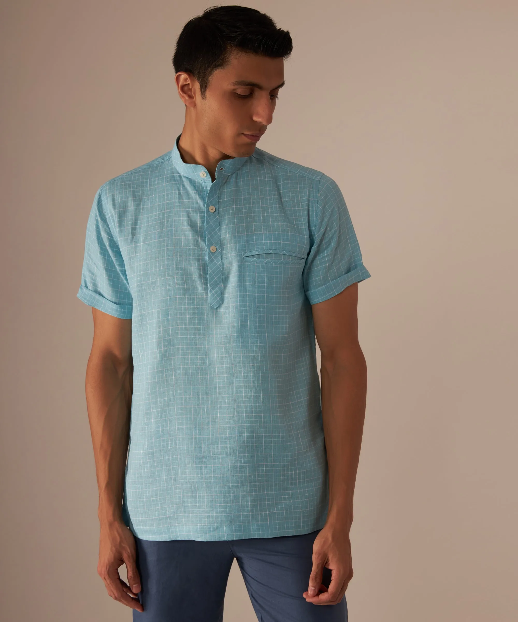 Teal Popover Shirt