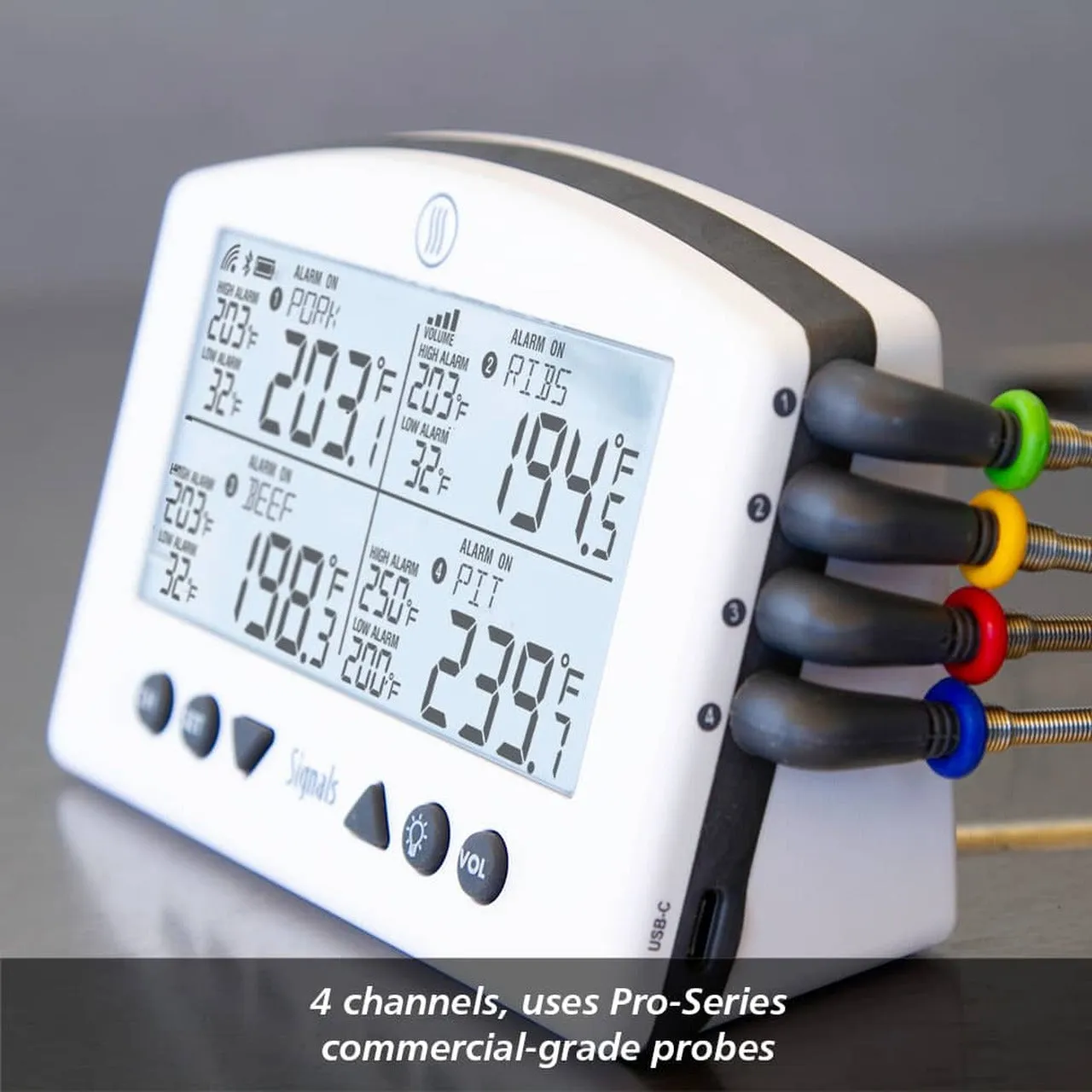 ThermoWorks Signals BBQ Alarm Thermometer WIFI and Bluetooth TX-1500-WH White