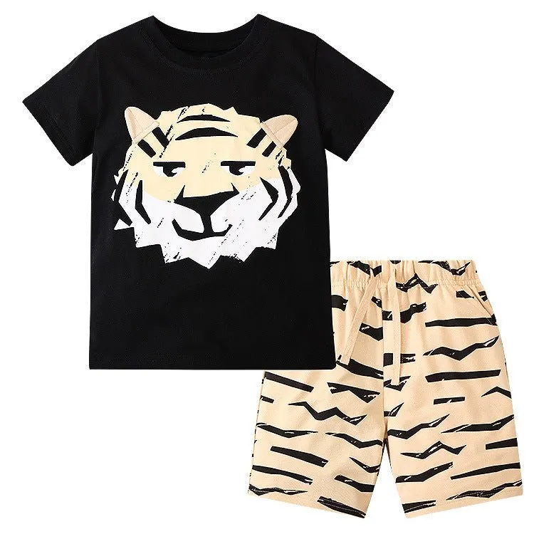 Toddler Boys Tiger Print T-shirt with Shorts Set