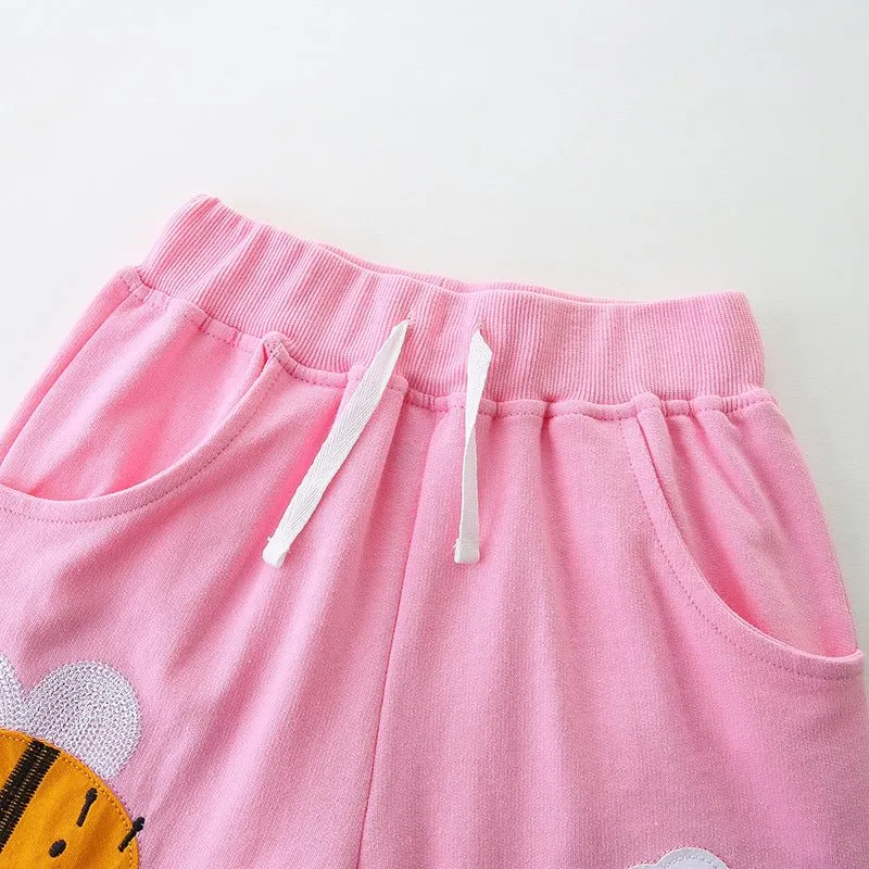 Toddler/Kid Girl's Pink Cotton Shorts for Summer