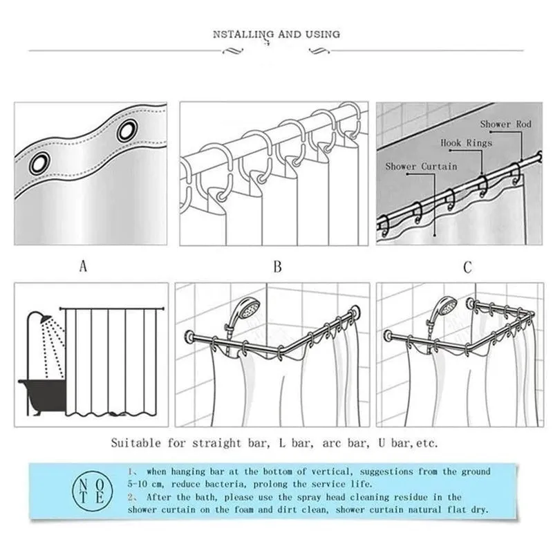 Waterproof Bathroom Shower Curtain Bath Curtain Sets Toilet Cover  Non-Slip Bath Mat Rug Set Bathroom Accessories Decor Toilet Seat Cover Home Decor Shower & Bathtub Accessories Bathroom Shower Curtains Bathroom mask