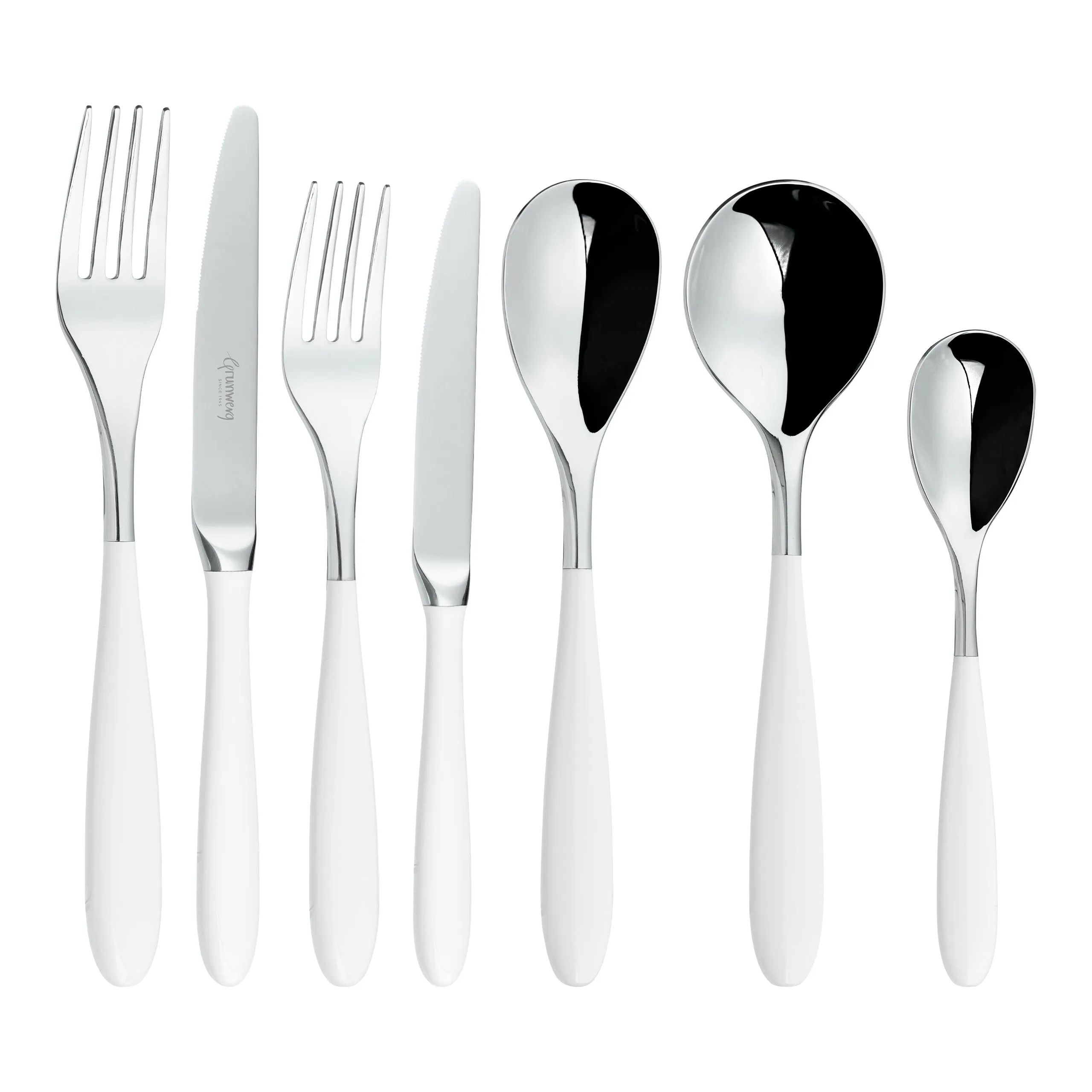 Yin & Yang White 42 Piece Cutlery Set